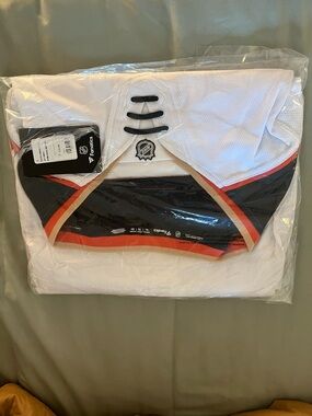 NHL Anaheim Ducks White Jersey with Black, Orange & Gold Accents